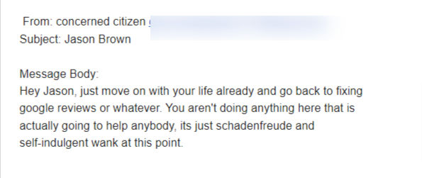 Concerned Citizen Email Two