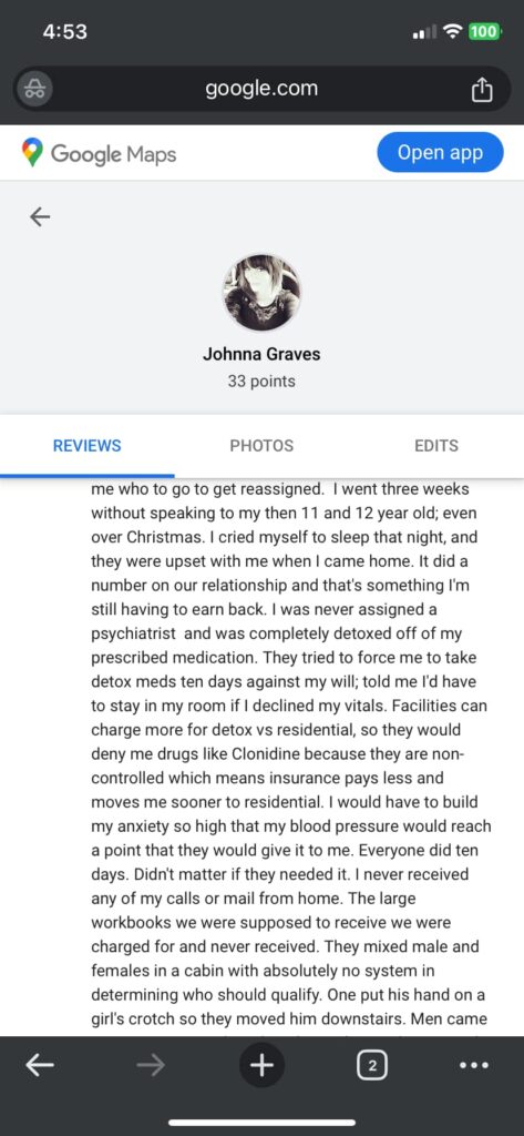 LR of Knoxville Negative Google Review part 2