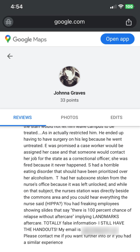 LR of Knoxville Negative Google Review part 4